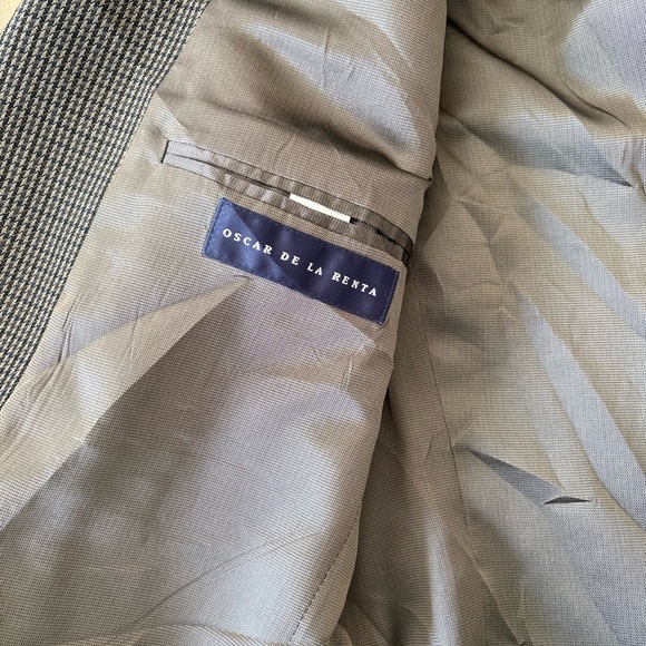 Oscar de la Renta Men's Blazer in Brown Houndstooth 42L - Picture 4 of 5